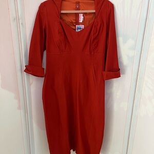 Pinup Couture Classic Red Long Sleeve Dress